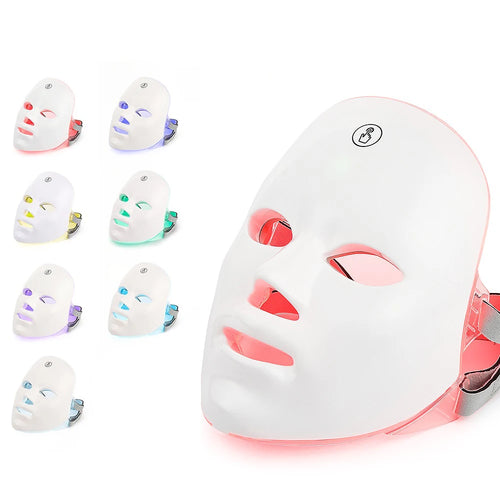 7 Colors Led Facial Mask With Neck Red Light Therapy Mask For Skin