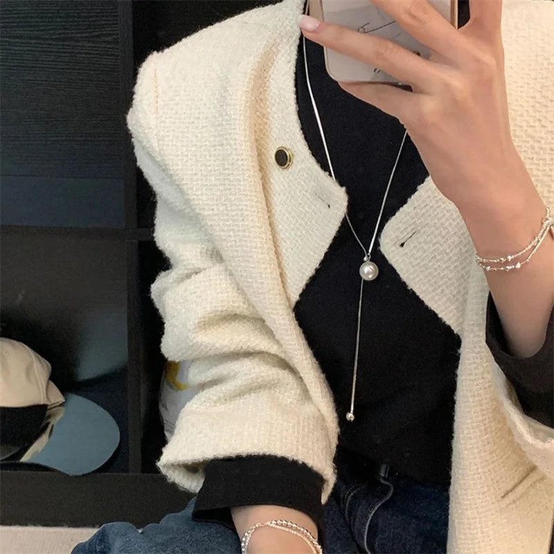 Silver Tassel Pearl Pendant Necklace